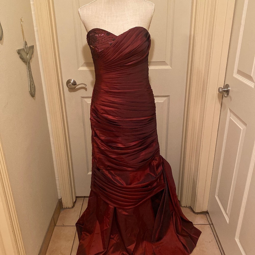 Maroon evening dress size 10